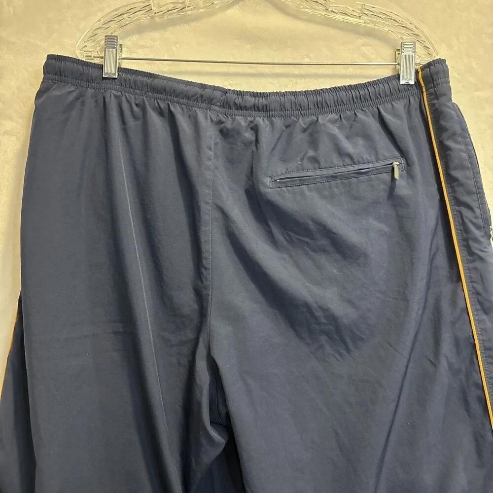 Nike Men's Windbreaker Track Pant Vintage Y2K Navy Yellow Ankle Zip Size XL
